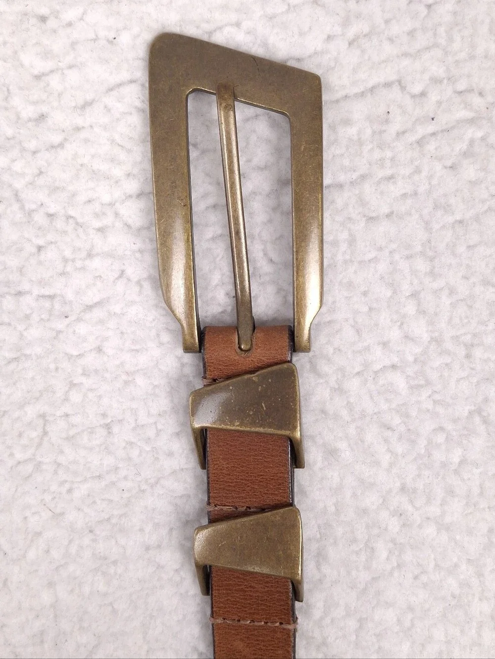 Free People We The Free Parker Leather Belt Cognac boho artsy geometric brown